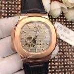 Best Replica Patek Philippe Tourbillon Nautilus Watch Rose Gold Gray Dial